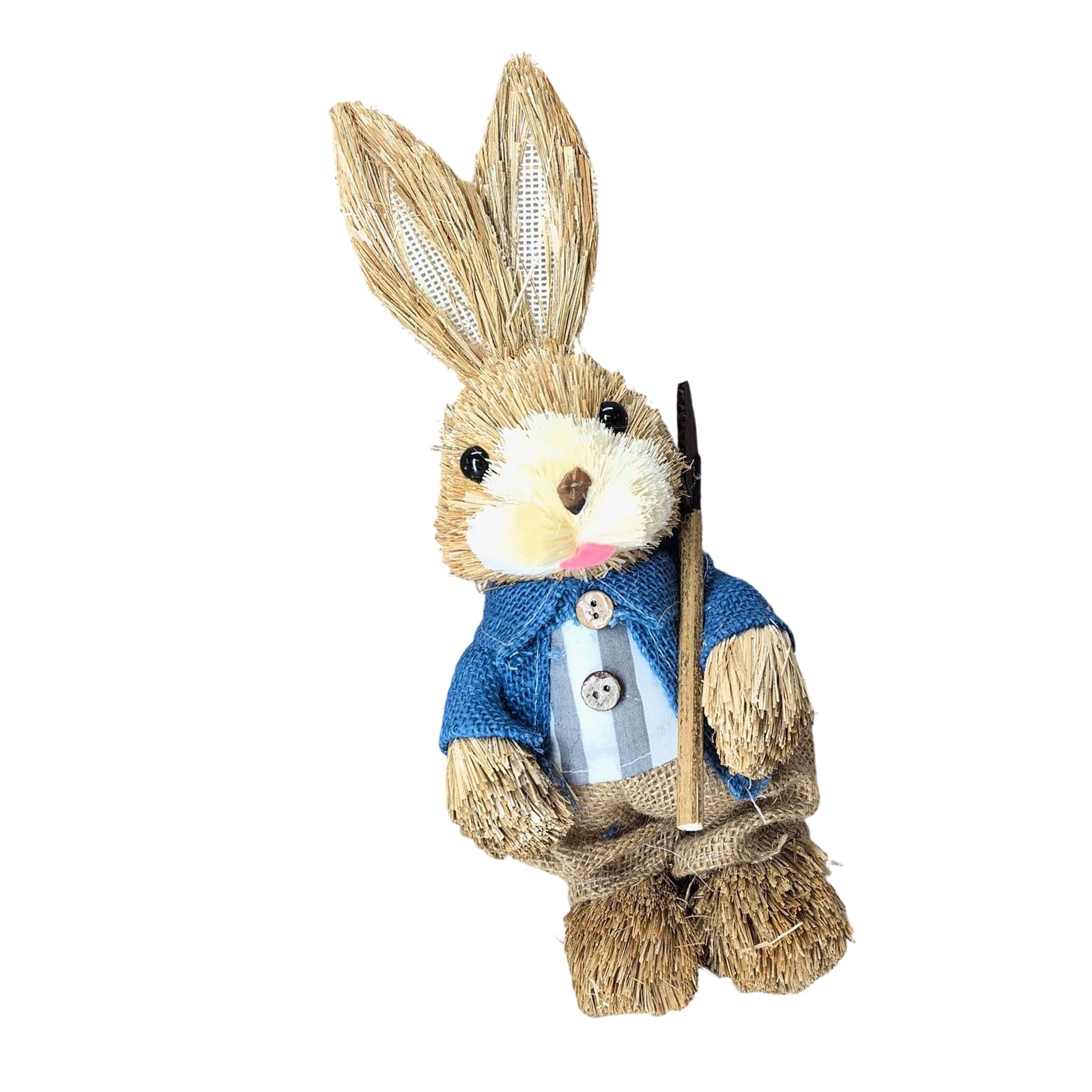 Piceioep Festival Handwoven Hare Ornament Natural Grass Veaving Window Display Decoration for Home and Event Straw Hare Figurine