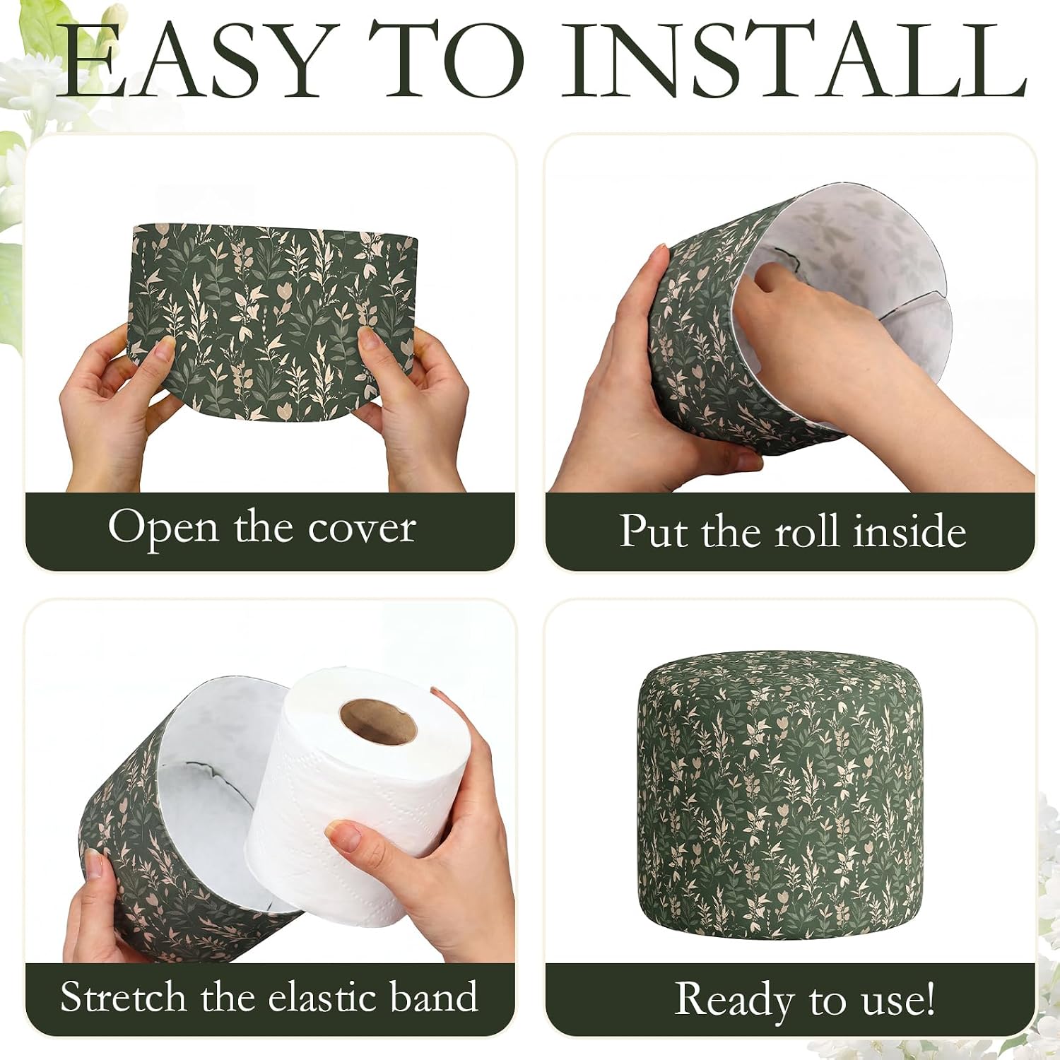 Dunzoom 12 Pcs Decorative Toilet Paper Covers, Fit Roll, Grandmillennial image 4