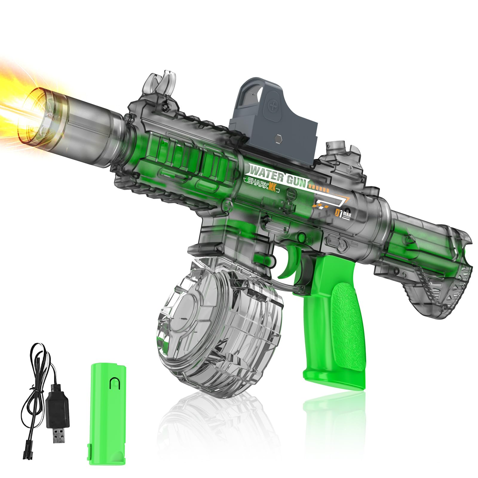 OUOAENR Electric Water Gun for Adults Kids, Colorful LED Lights