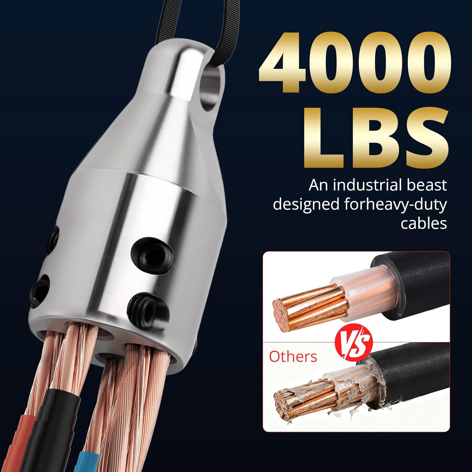 Penguin Puller Sr. (69700) Wire Pulling Attachment, Wire Pulling Head for 3/0 to 350 MCM Copper & Aluminum Wires