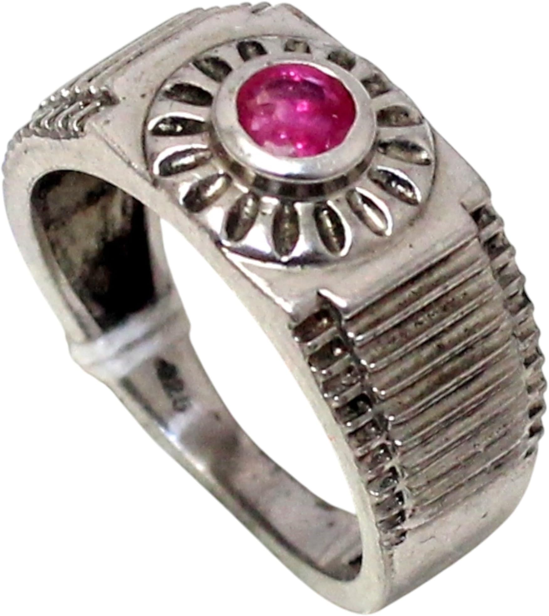 Mens Ring 925 Sterling Silver Natural Ruby Manik Gemstone Gem Stone Women Men Unisex Handmade L008