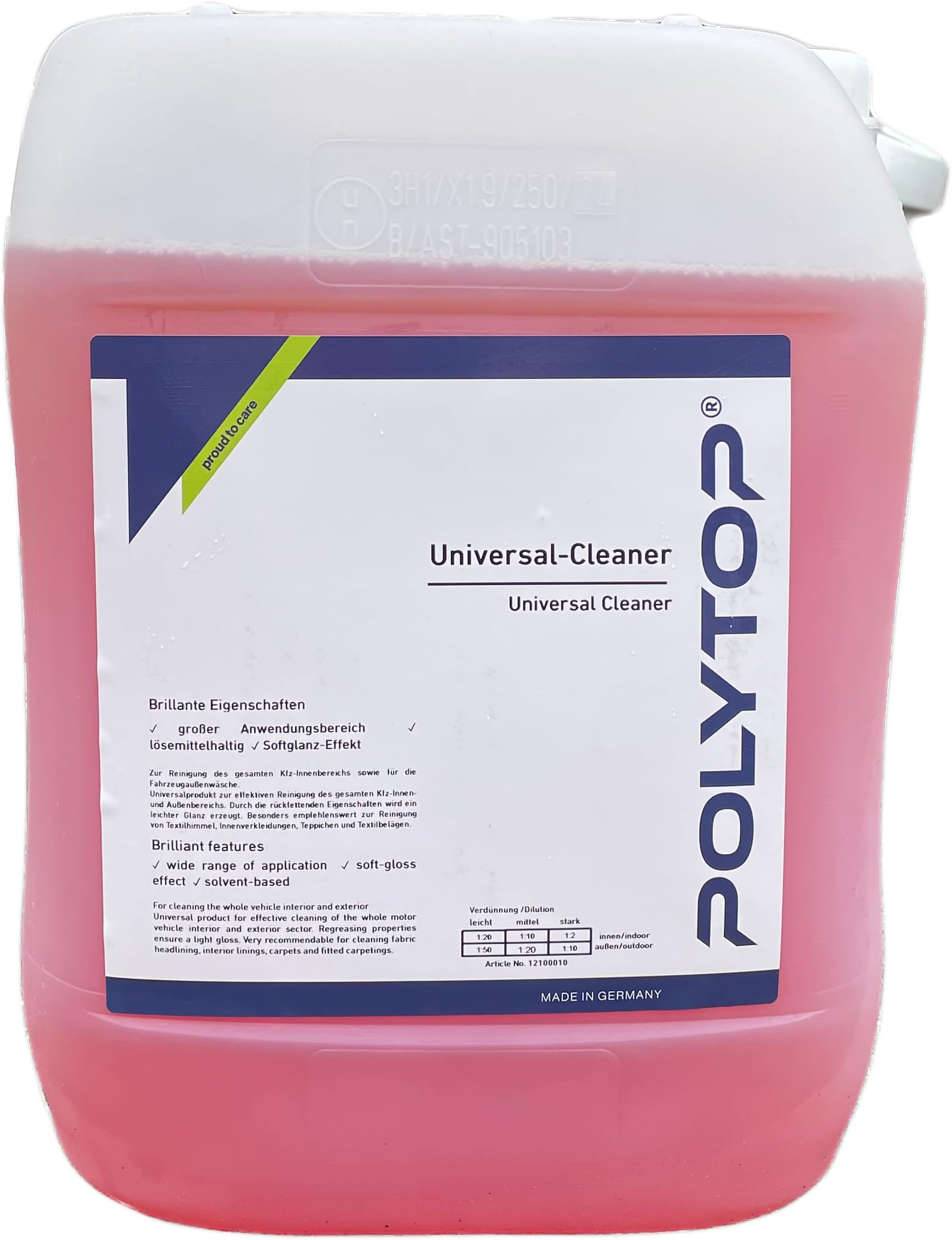 Polytop Universal Cleaner based on Car And Household Insect Remover Clean Multi-Purpose Cleaner 10 L