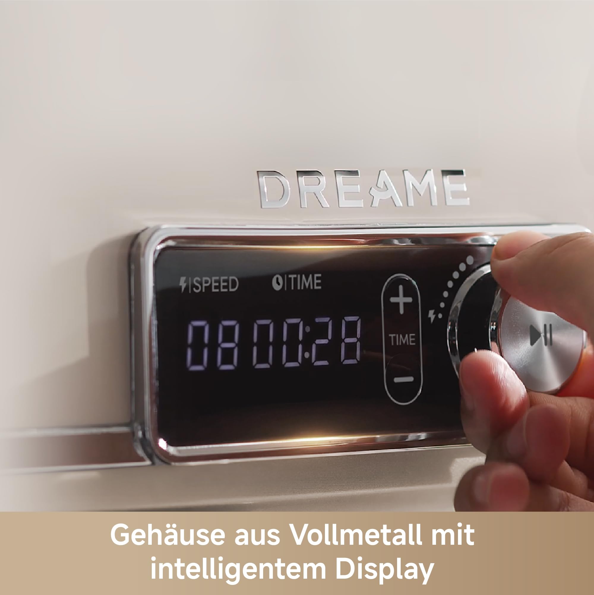Dreame BioKnead™ Küchenmaschine mit Rührschüssel. Patentierter Doppelknethaken und leiser 800-W-DC-Motor für 6-L-Schüssel. Digitales Display, 12 Geschwindigkeiten