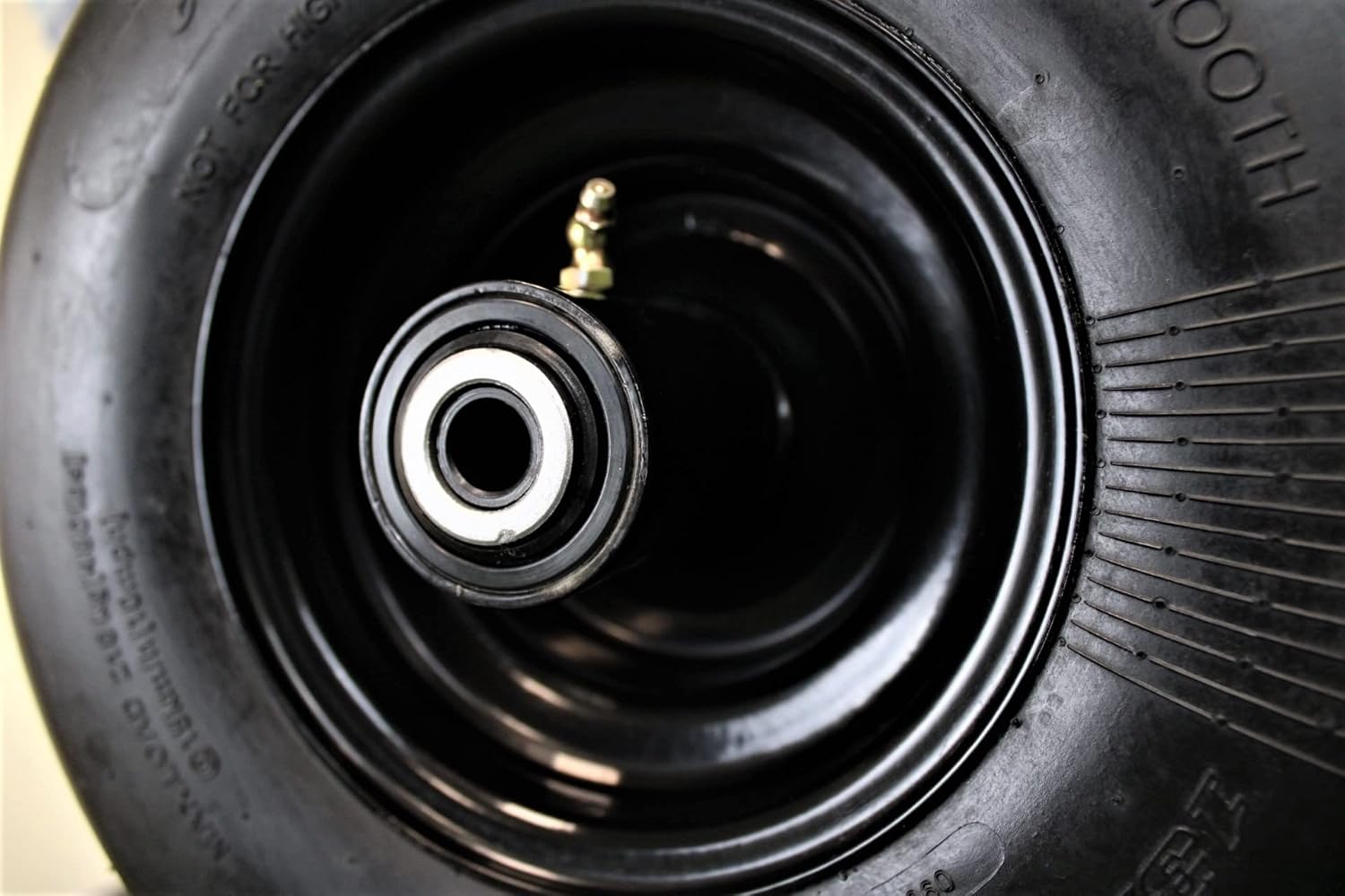 (Set of 2) 13x6.50-6 Semi-Pneumatic Flat Free Smooth with 6x4.5 Black Wheel Assembly