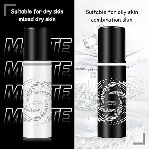 Miniatura 7 de Paquete de 2 aerosoles fijadores de maquillaje para la cara, ligero, de larga duración, a prueba de manchas, juego de espray de acabado de