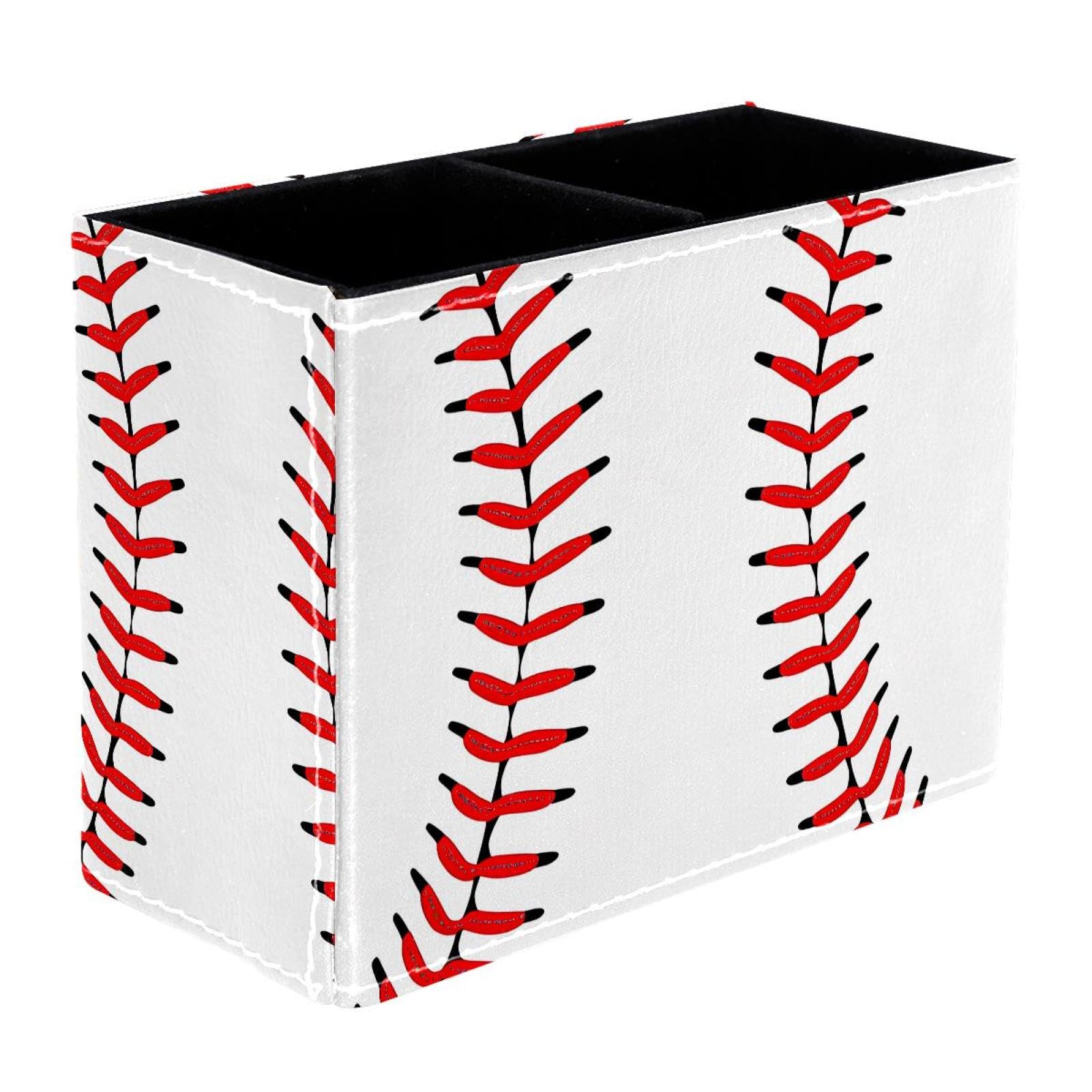 FWJZDSP Baseball PU Leather Pencil Organizer, Makeup Brush Holder, Office Decor and Desk Accessories Durable