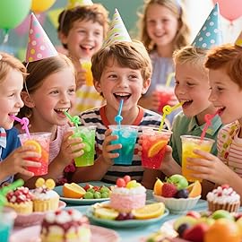 HANSGO Disposable Colorful Drinking Straws, 13inch Extra Long Flexible Straws for Party Decorations, 7 Colors, 100PCS