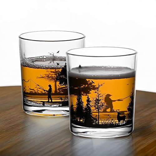 Miniatura 7 de Vasos de whisky antiguos, copas de vino sin tallo con caja de regalo, vaso de rocas de 10 onzas para cóctel escocés, licor de vodka bourbon, regalos