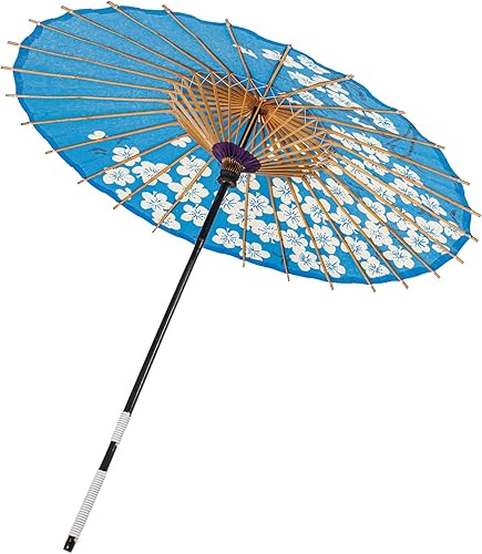 Miniatura 2 de THY COLLECTIBLES Paraguas de papel clásico chino estilo asiático de 33 pulgadas con mango largo estampado de flores para bodas, fotografías