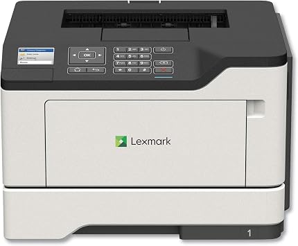 Lexmark MS521dn Monochrome Laser Printer for Office, Two-Sided Duplex Printing, Print Speed 46 ppm, 2.4 inch LCD Display, 1200 DPI, Black/Grey 36S0300