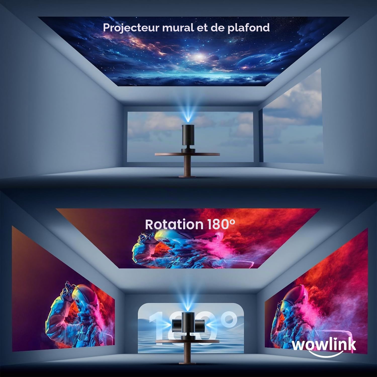 [Apps intégrées & 2026 Upgraded] Vidéoprojecteur avec WiFi 6 et Bluetooth