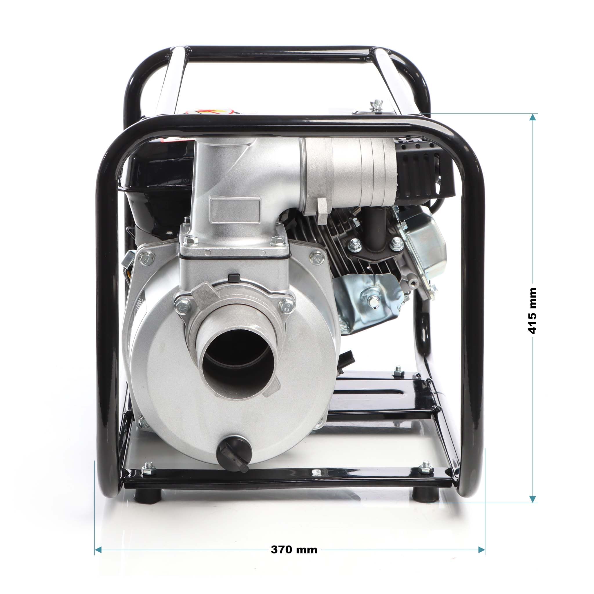 Wiltec Pompa per acque nere a benzina 4kW 48.000 l/h Pompa da giardino con attacco da 80 mm (3")