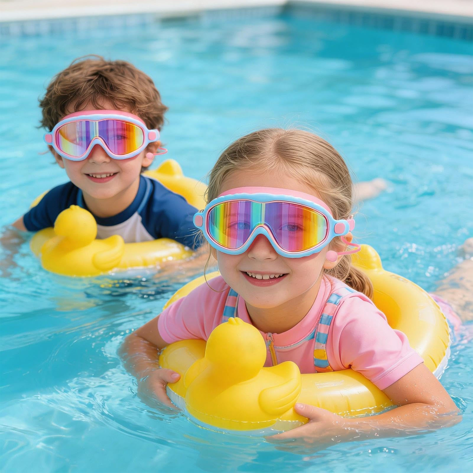 Gafas de natación para niños, antivaho, protección UV, gafas de natación con sello a prueba de fugas, accesorio de agua, equipo deportivo, gafas juveniles para buceo, vacaciones, surf, piscina