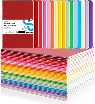 Koogel 32 Pack Small Notebooks Bulk, 3.5 x 5.5 Inch Mini Journal Pocket Notepads Set for Back To School, Colorful Cover Memo Notepad for Kids Students Office Supplies,Tiny Note Book Bulk