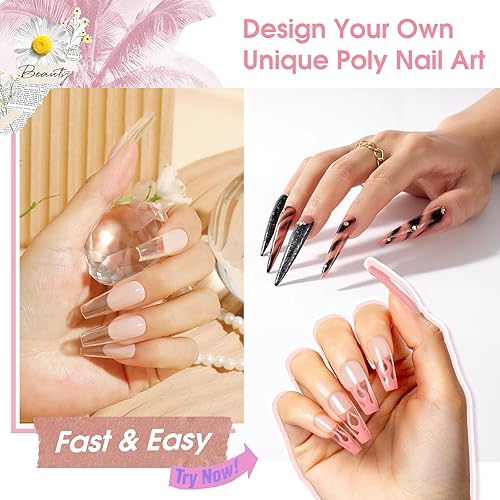 Vista 22 de ROSALIND Gel de extensión transparente, 2 piezas de 1 onza/1.0 fl oz kit de gel de uñas transparente constructor transparente, tubo de polietileno