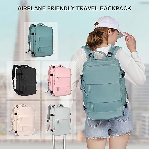 Miniatura 438 de coowoz Mochila de viaje grande para mujeres y hombres,Mochila de transporte,Mochila de senderismo impermeable para deportes al aire libre, Azul, 45