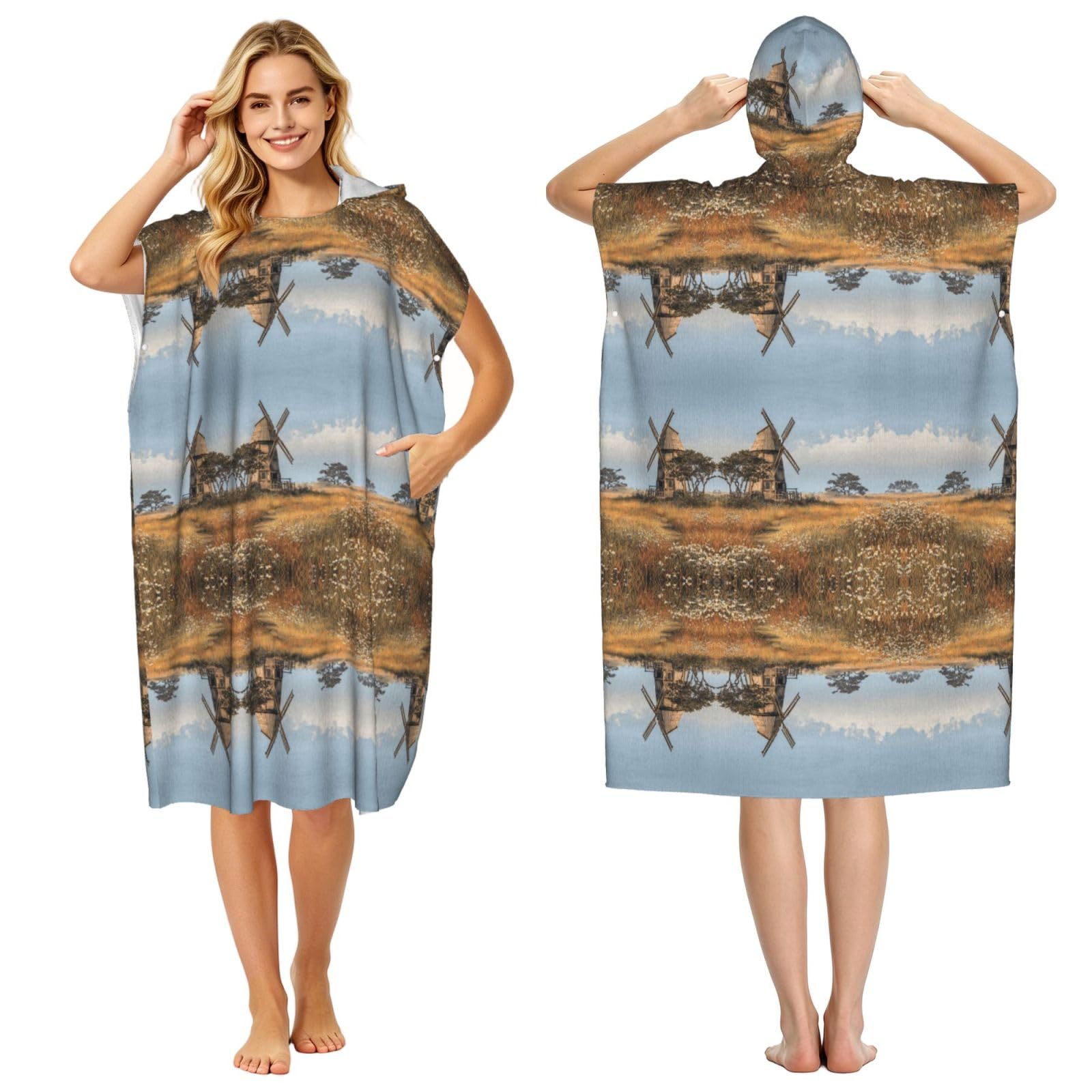 Peignoir à langer poncho en microfibre pour se changer facilement