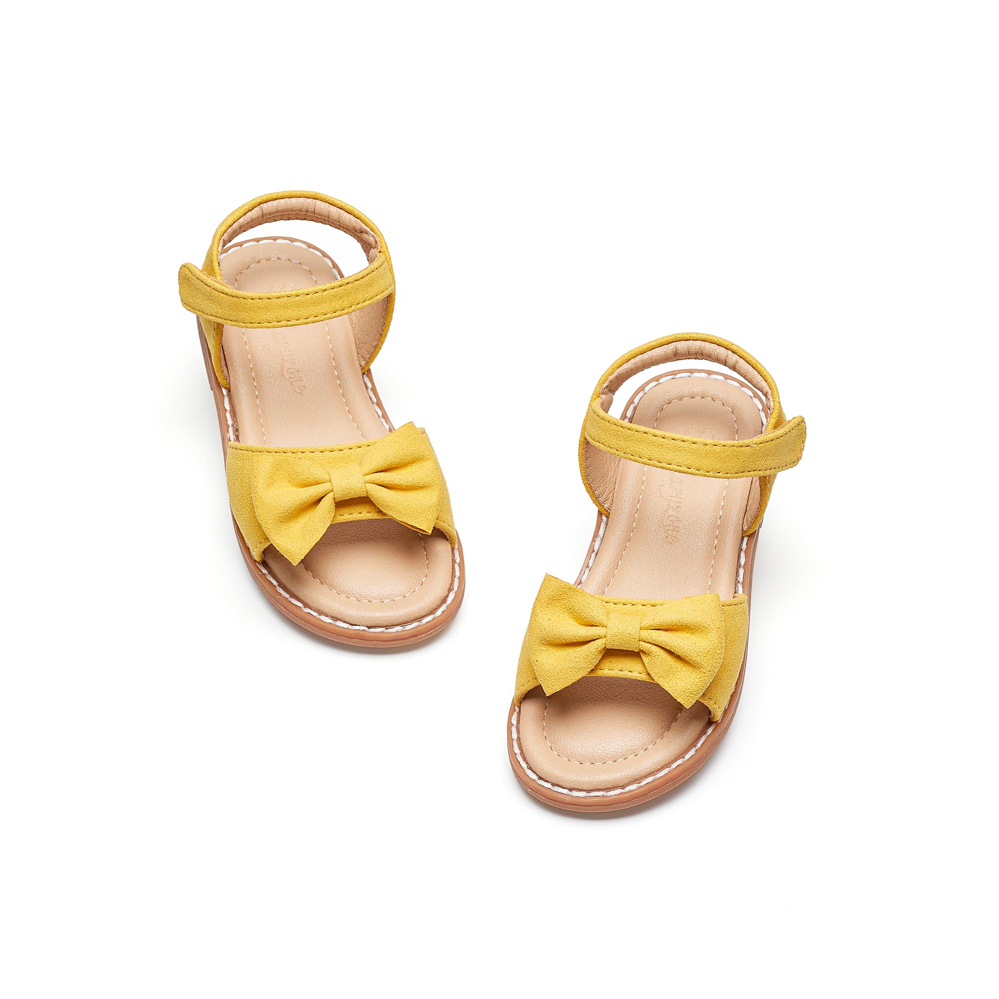 Flaryzone Toddler Girls Sandals Open Toe Flat Flower Girl Dress Shoes