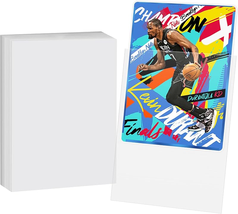 100 Counts Card Sleeves for Trading Cards, Soft Penny Card Sleeves Clear Plastic Card Protectors Fit for Sports Cards, MTG Game Card Standard Cards,Baseball Card