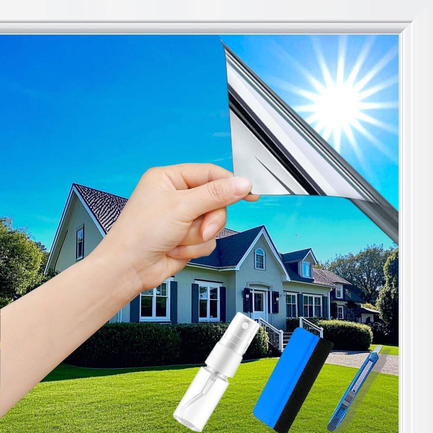 Gutsurge Spiegelfolie Fenster Sichtschutz Sonnenschutzfolie Fenster Innen