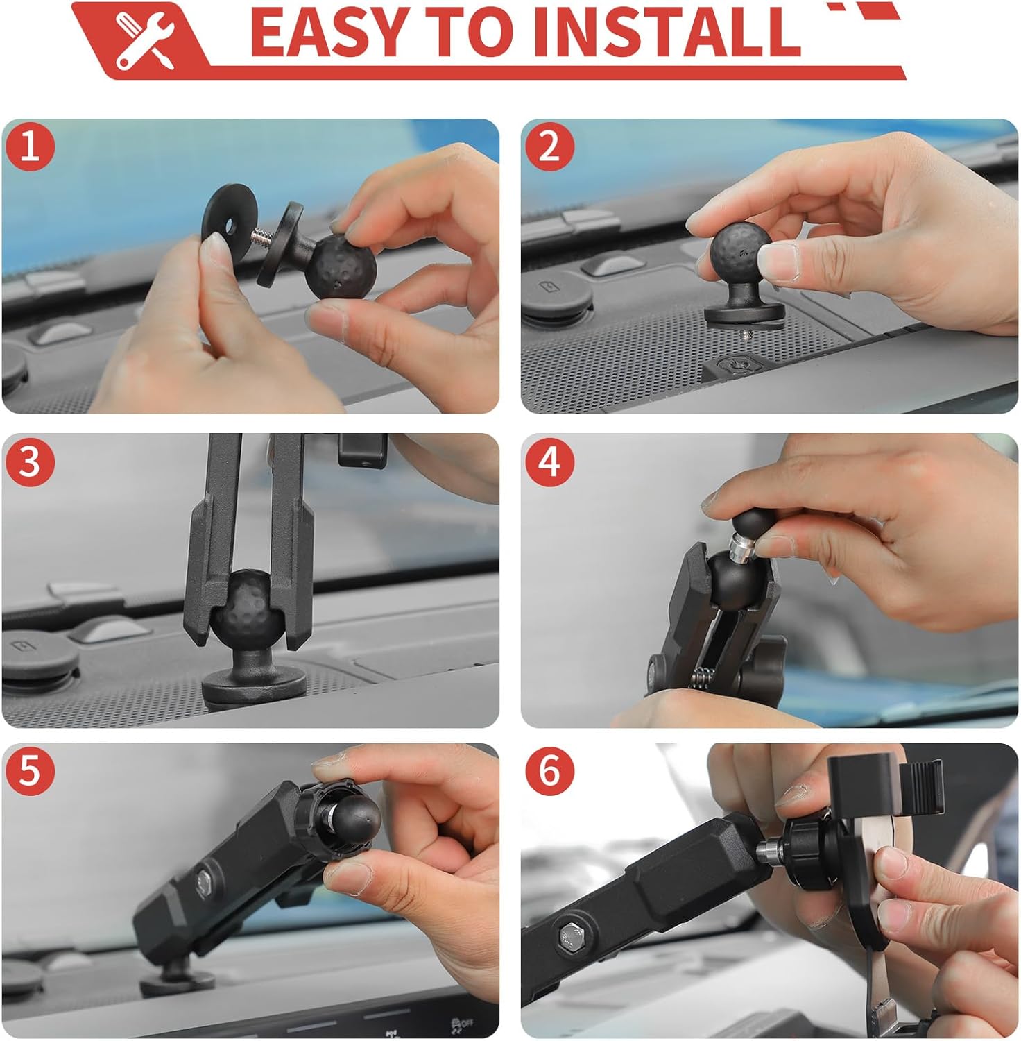 Fit for Ford Bronco 2021+ Dashboard Phone Holder Center Console Smartphone Mount Cell Phones Mount Cellphone Mobile Cradle(Not Fit for Ford Bronco Sport)