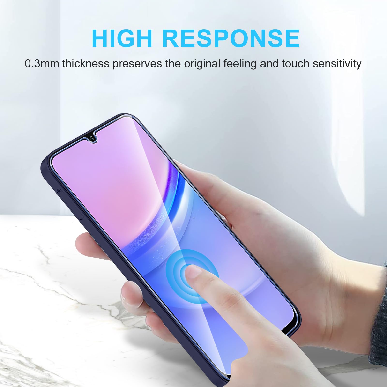 Phoona Vetro Temperato per Samsung Galaxy A15 4G/5G, 2 Pezzi Pellicola Protettiva per Samsung A15, Durezza 9H, Anti Graffio, Anti-Impronte, Senza Bolle(6,5 pollici)