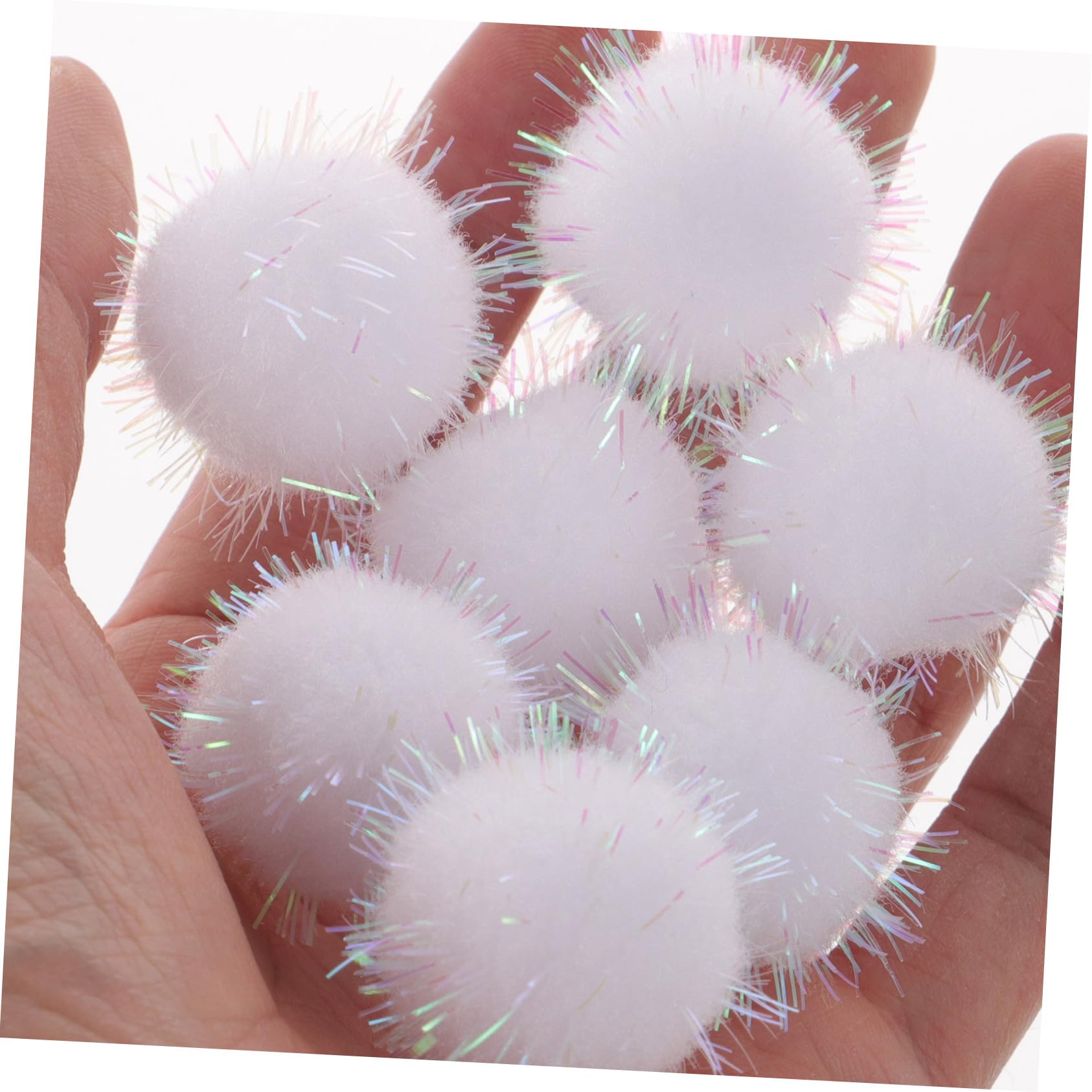 STOBOK Bunte Glitzerkugeln Dekoration Handmade Bastelprojekt Zubehör Decorative Accessories dekorative Kugeln Pompons Flauschige Kugeln basteln Bommelkugeln Faserpolypropylen