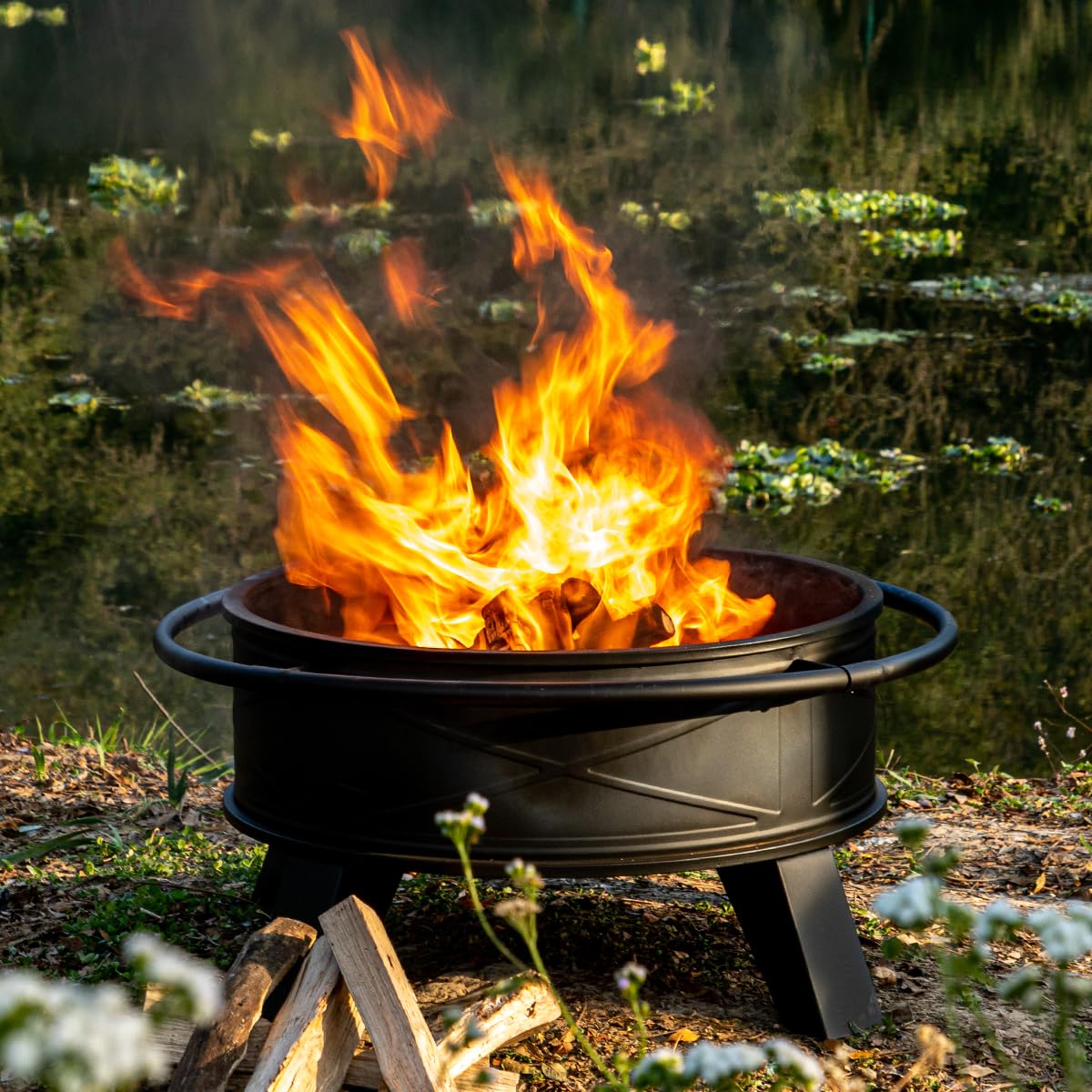 Outdoor Fire Pit Arlmont 42 Inch Fire Pit For Outside, Heavy