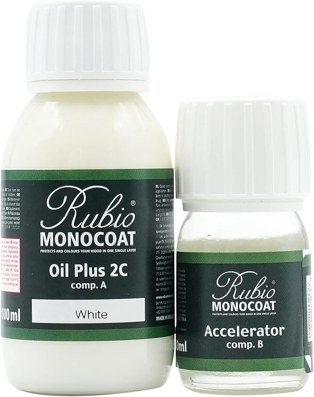 Rubio Monocoat Oil Plus 2C, 130 Milliliters, White, Interior Wood Stain