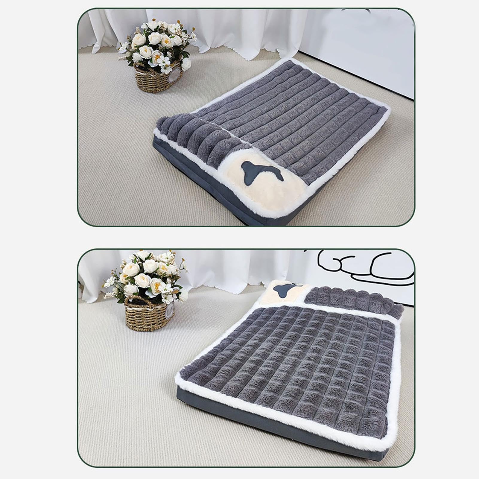Tapis de cage pour chien – Lavable et antidérapant pour petits chiens, coussin doux pour dormir et confortablement, réduit l'inquiétude et l'anxiété