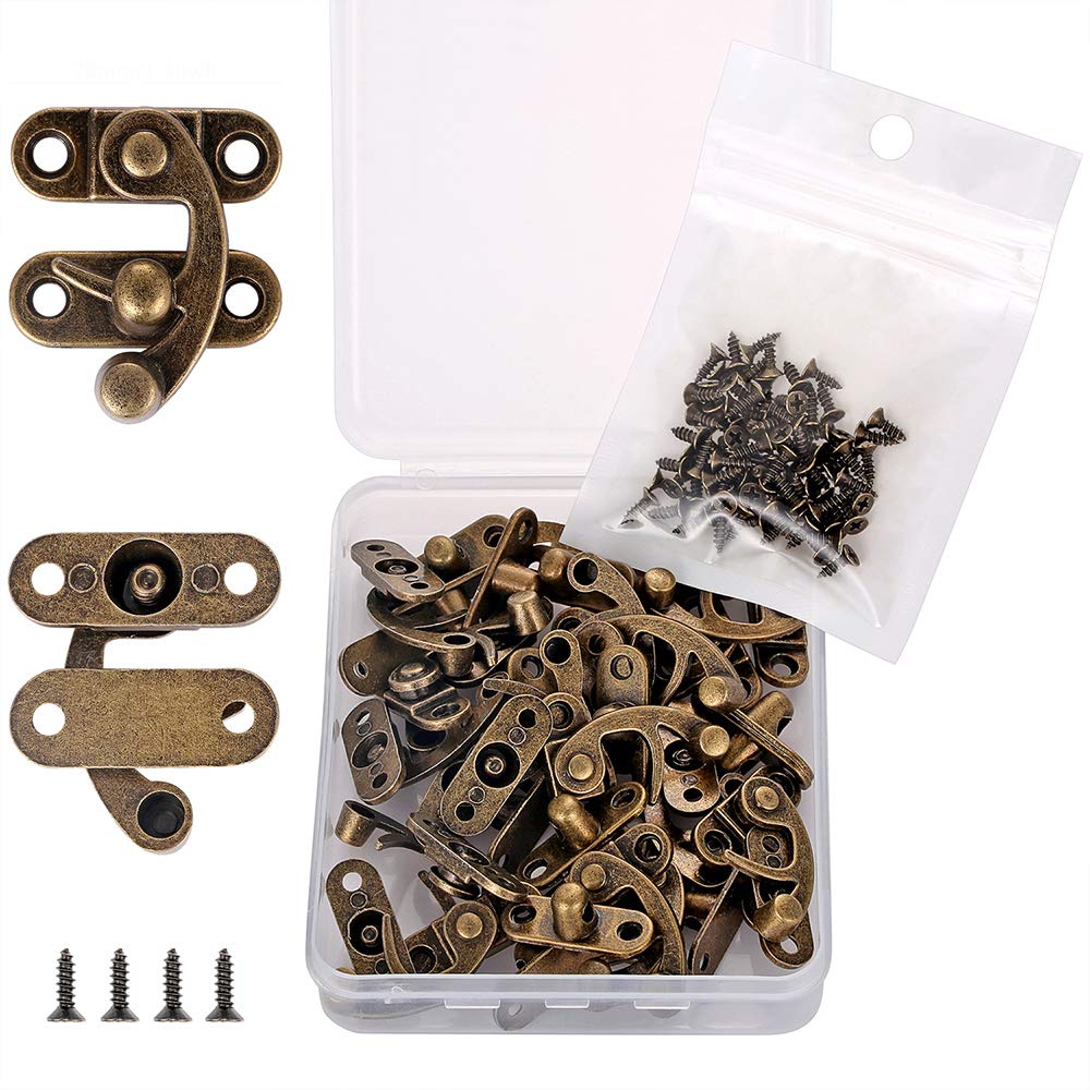 Antique Bronze Hasps - 20 Pack with Screws -9