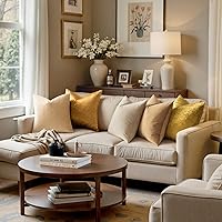 Vista 3 de MIULEE Dark Gold Pillow Covers 18x18 Inch Decorative Velvet Soft Solid Throw Pillow Covers Modern Home Decor for Couch Sofa Bedroom Living Room