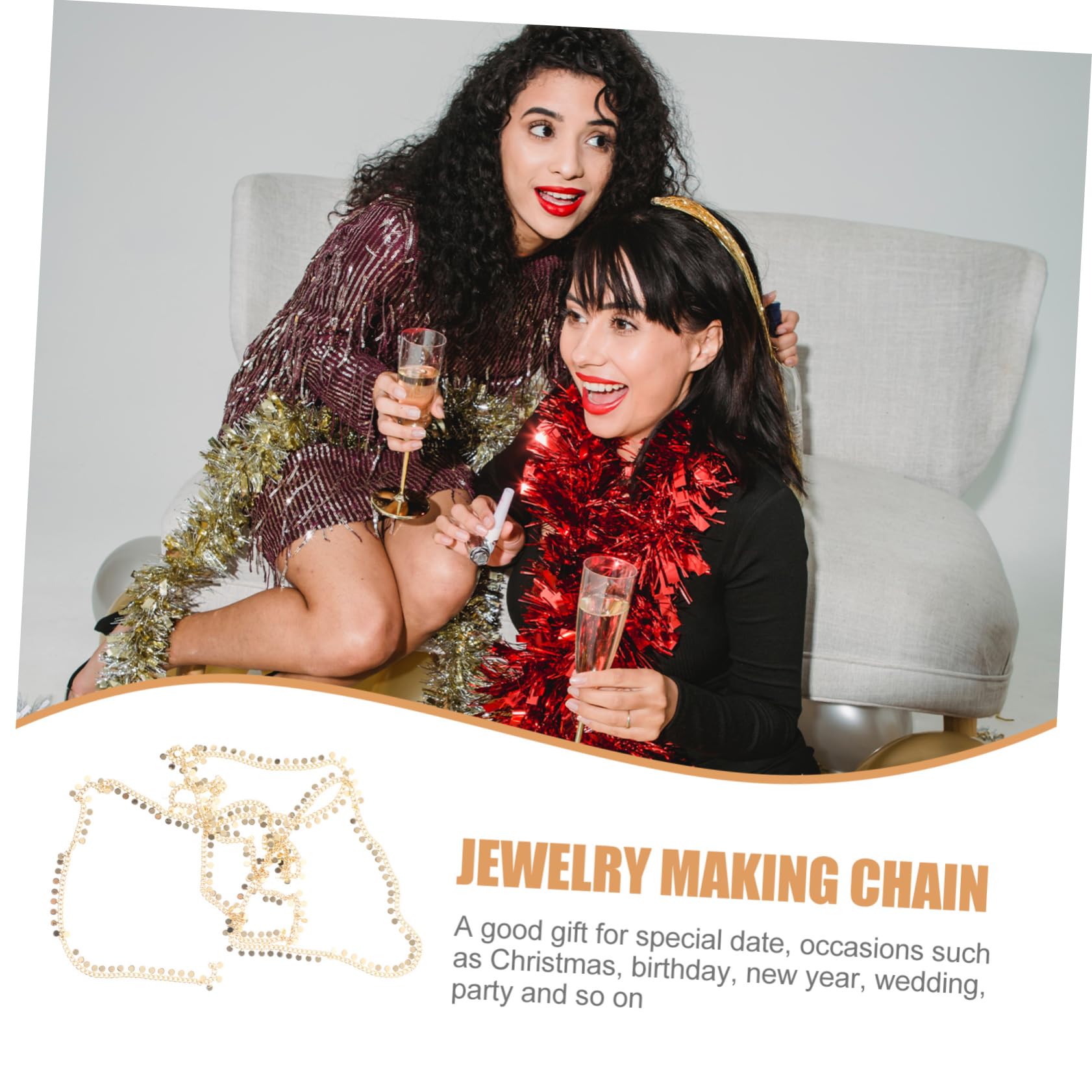 SHINEOFI 3 Pezzi Catena di Metallo alla Moda per Collane di Gioielli Catene per Braccialetti Catene per Gioielli Fatti A Mano Accessori per Gioielli Ciondolo A Disco Piatto Catena di Corda