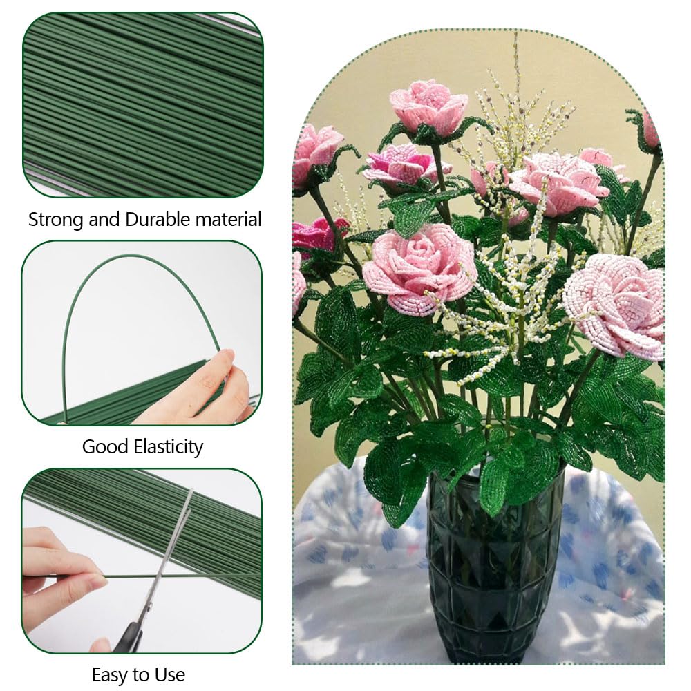 Tenn Well Fil De Fleuriste Vert, 90 M Fil De Fer Fleuriste Pour Les Liens De Jardin, Bouquets De Fleurs, Arrangement De Fleurs, Fabrication De Couronnes Et Guirlande