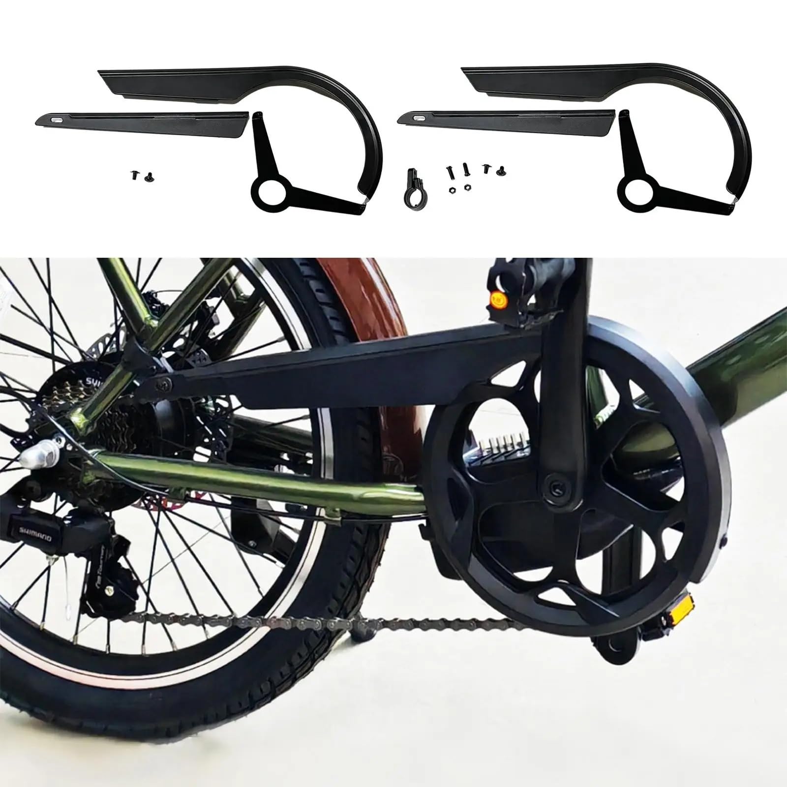 Copricatena Bicicletta Copertura della Protezione della Catena della Bici 48-52T Parte di Ricambio della Protezione Universale della Bicicletta for i Viaggi di Guida