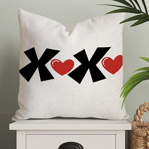 Miniatura 1 de XOXO - Funda de almohada romántica para el día de San Valentín funda de cojín de corazón rojo funda de cojín de boda compromiso aniversario