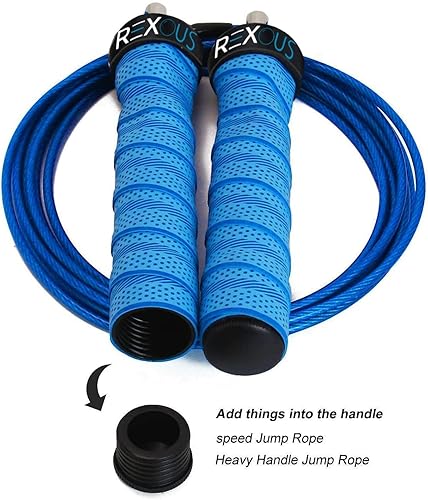 Miniatura 2 de Cuerda de saltar con peso para fitness, gimnasio en casa, equipo de entrenamiento de boxeo  Longitud ajustable, portátil, para hombres, mujeres y