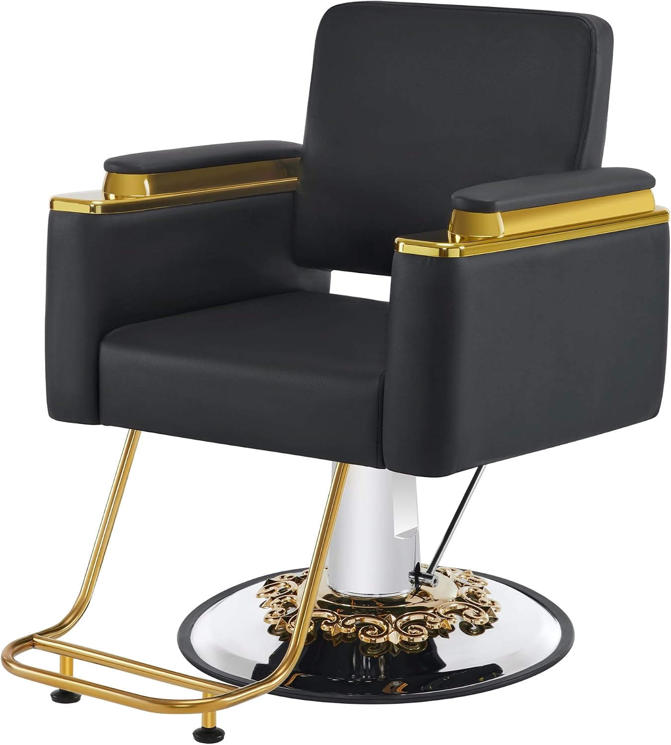 BarberPub Luxurious Salon Chair, Height Adjustable Black Salon Beauty Spa Styling Equipment, 440lbs Hydraulic Pump for Hair Stylist, Barber Shops&Beauty Salons 8633 (Black)