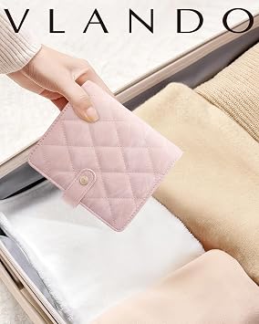 VLANDO Small Travel Jewelry Organizer with Velvet Clear Pouches,Sand Pink