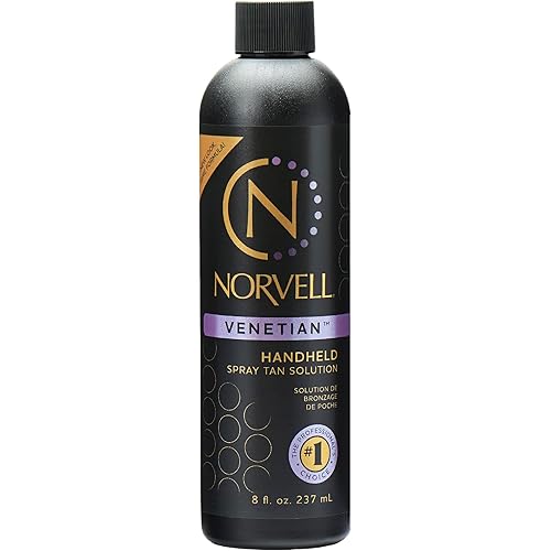 Norvell Premium Spray Tan Solution Venetian 8 fl oz – Professional Sunless Tanning Formula for Natural Bronze Glow, Streak-Free, Fast-Drying, Long-Lasting Color