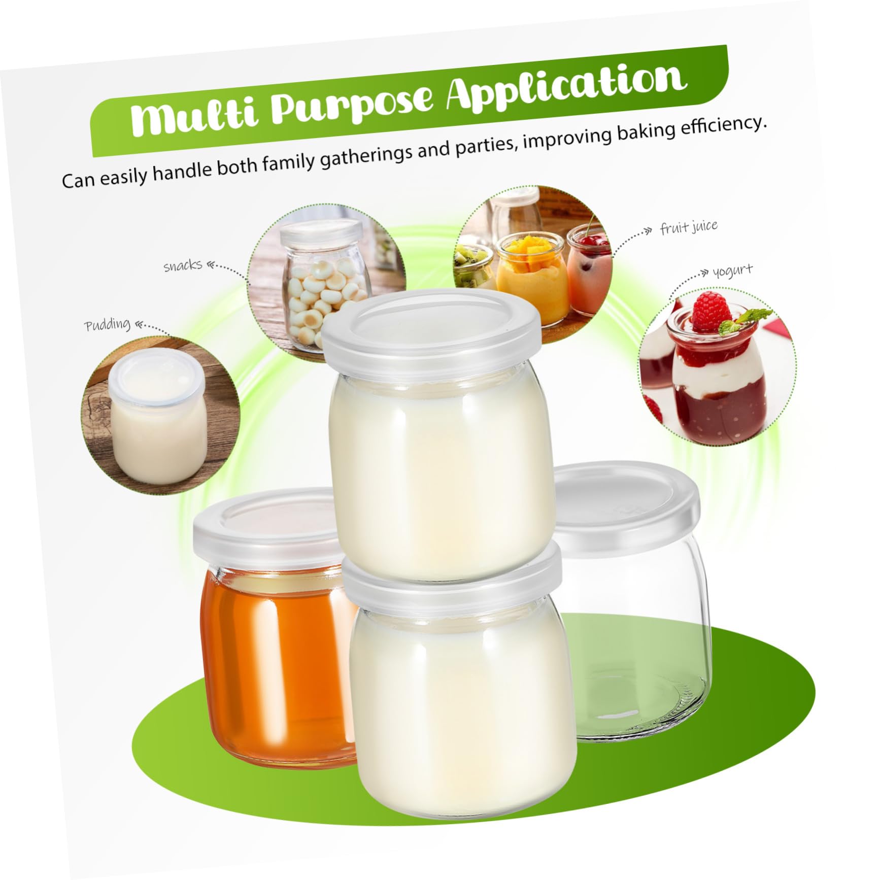 PRETYZOOM 12 Stück Teiliges Hitzebeständige Glas Joghurtgläser mit Deckel Kleine Mehrzweck Puddinggläser für Desserts Marmelade Honig Babybrei Sicher Praktisch Vielseitig Einsetzbar