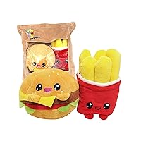 Joy Toy - Yummies Together hamburger e patatine fritte - 2 peluche 15 cm in sacchetto