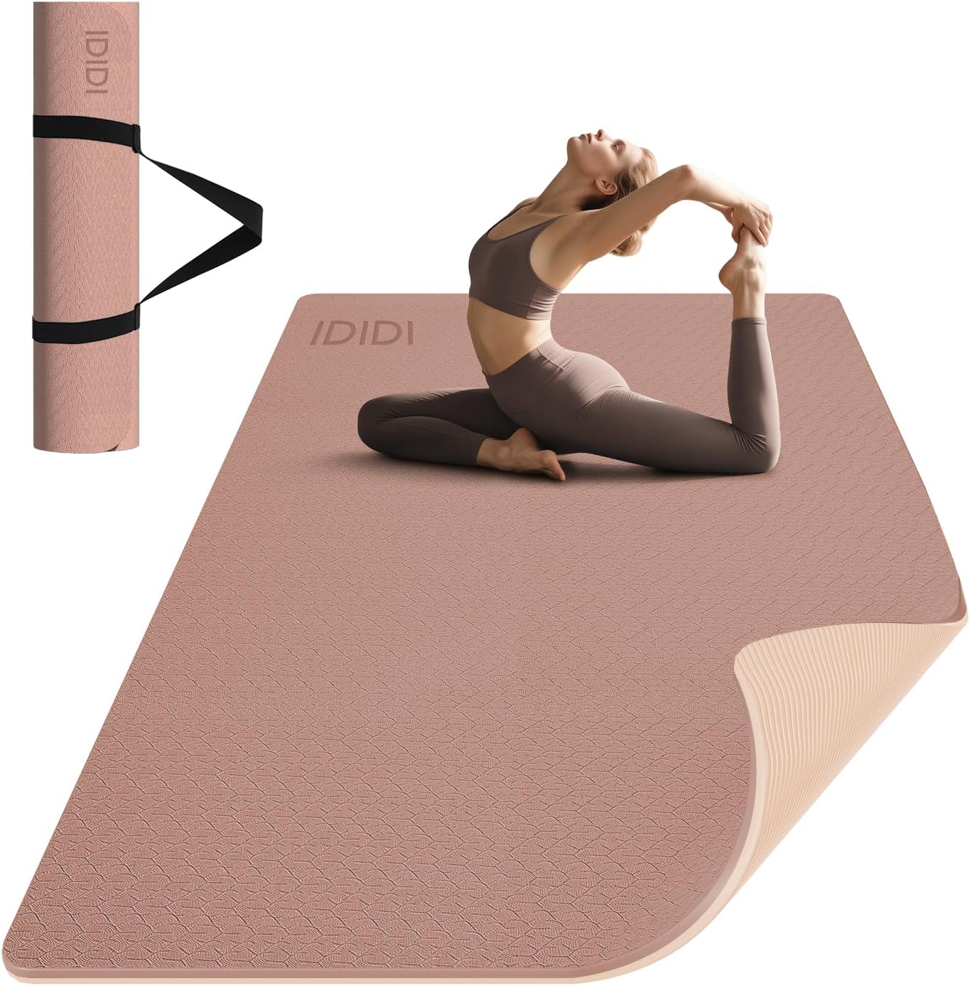 Large Yoga Mat (6’x 4′) – Extra Long and Wide 72 x 48 inches, Non-Slip POE Fitness Mat, Large Yoga Mat (6’x 4′) – Extra Long and Wide 72 x 48 inches, Non-Slip POE Fitness Mat,