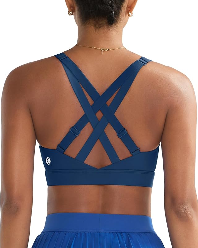 RUNNING GIRL High Support Sports Bras for Women High Impact Running Adjustable Sports Bra Molded Cup Strappy Sports