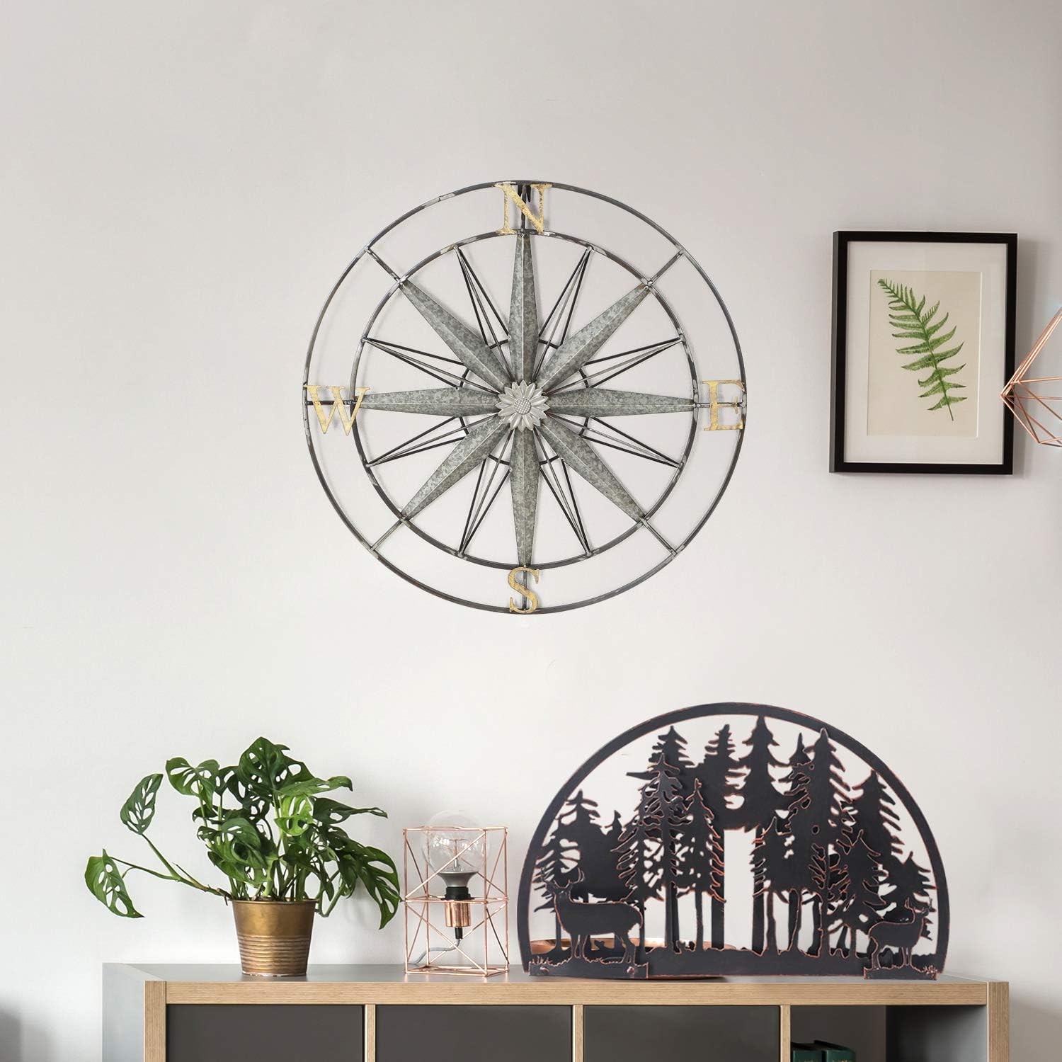 Asense Metal Wall Décor Black Metal Wall Art Panel Wall Sculptures for Indoor Outdoor Home Garden Decor