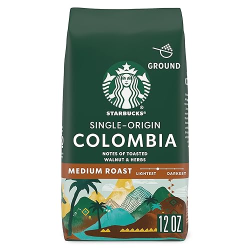Starbucks Café molido, café tostado medio, Colombia, 100% Arábica, 1 bolsa (12 oz)