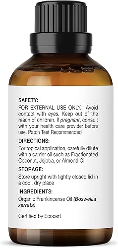 Miniatura 3 de Majestic Pure Aceite esencial de incienso orgánico Aceite de incienso 100% puro para aliviar el dolor, cuidado de la piel, cuidado del cabello y