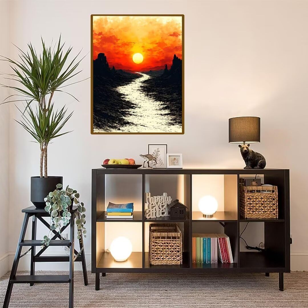 Diamond Painting Montañas del sol Pintura Diamante Adultos, Diamond Painting Niños, Cuadros de Diamantes Kit Manualidades Adultos, para Navidad Decoración de La Pared Del Hogar Regalos 100x150cm t4136
