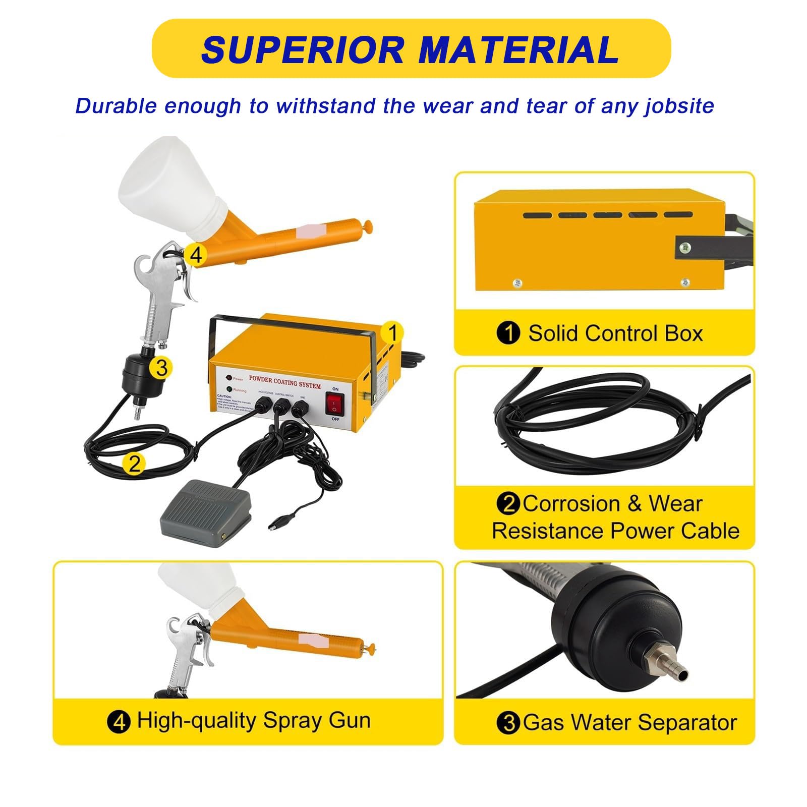 Pistola de recubrimiento en polvo portátil,kit de máquina de pulverización electrostática,sistemas de recubrimiento en polvo electrostático,pistola de pintura en aerosol,para aficionados al bricolaje.