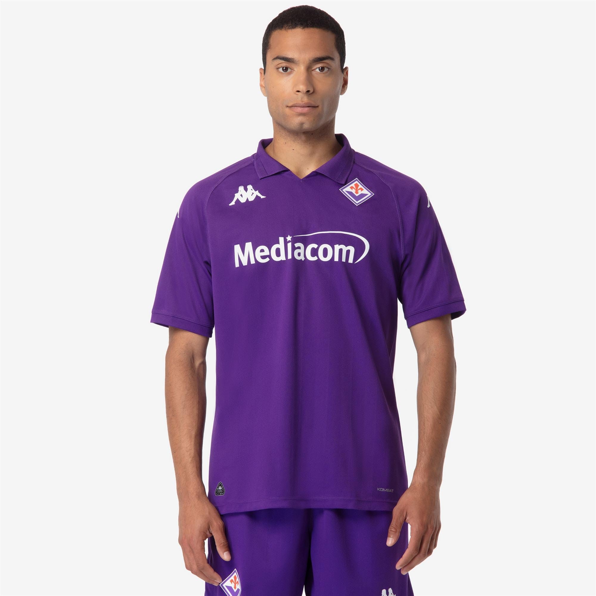 Kappa - T-Shirt, Bambino, Poliestere Riciclato, Calcio, Modello: Kombat 2025 Fiorentina